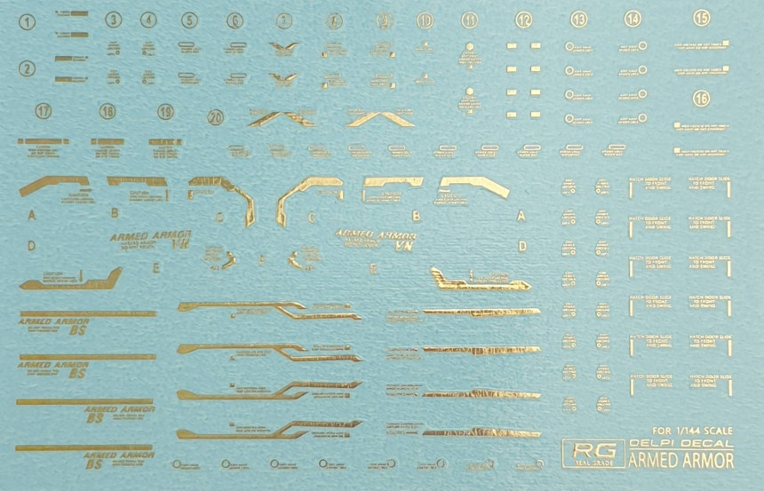 RG BANSHEE ARMED ARMOR BS VN GOLD HOLO WATER DECAL