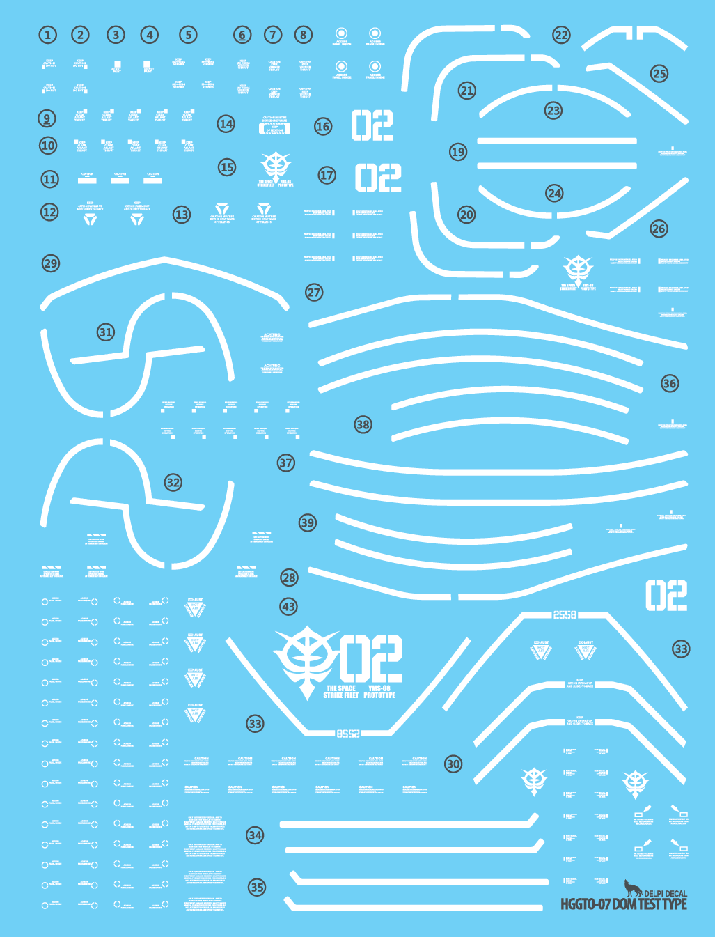 HG The Origin 07 DOM TEST TYPE LUMINOUS WATER DECAL