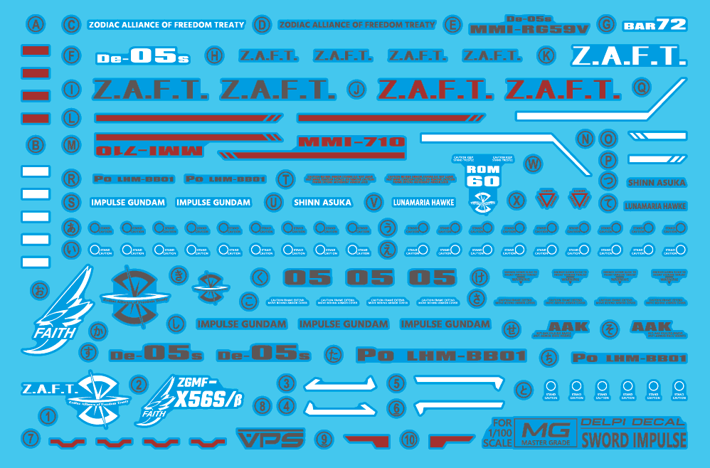 MG IMPULSE WATER DECAL (FORCE/SWORD/BLAST)