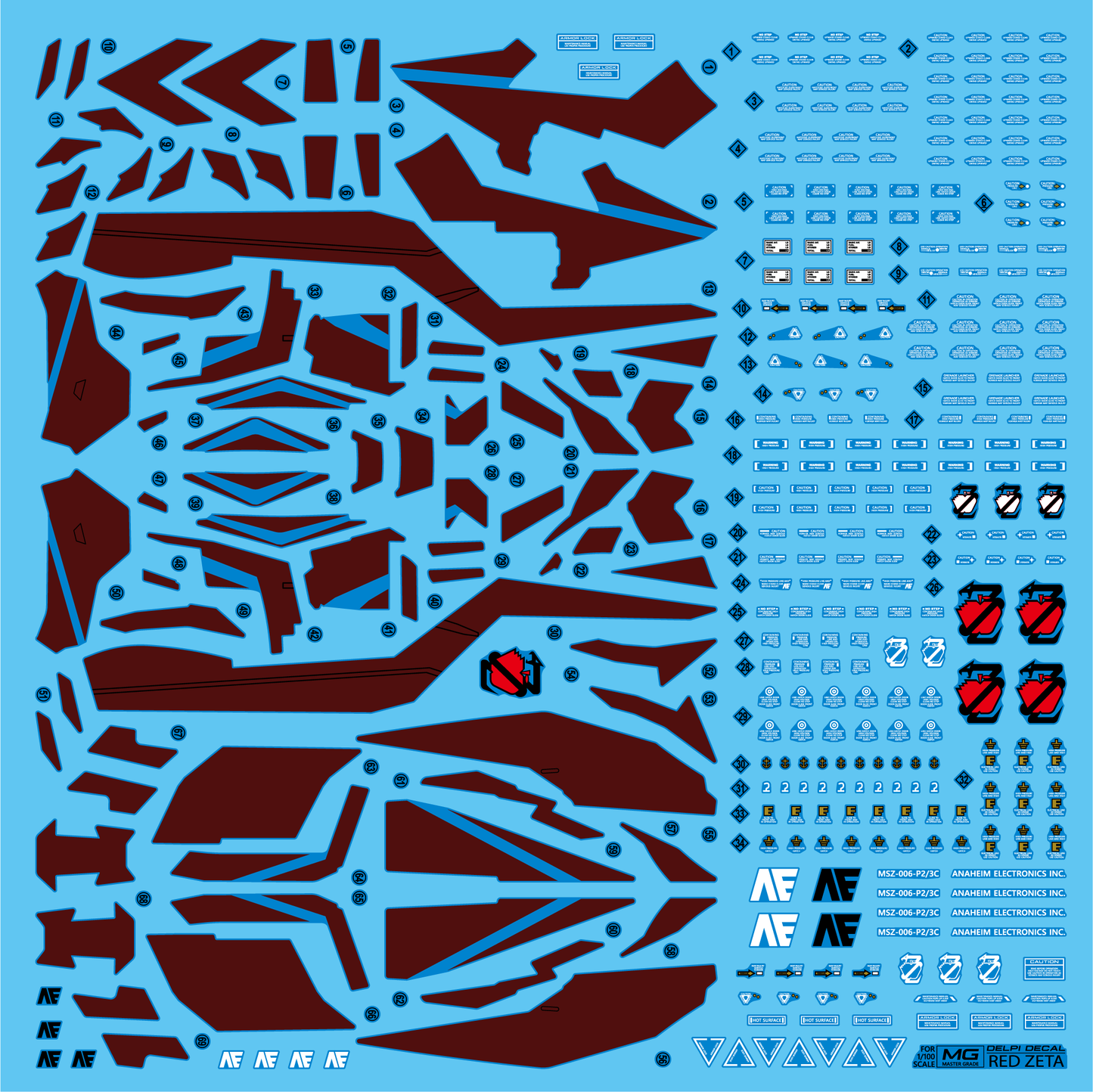 MG RED ZETA WATER DECAL