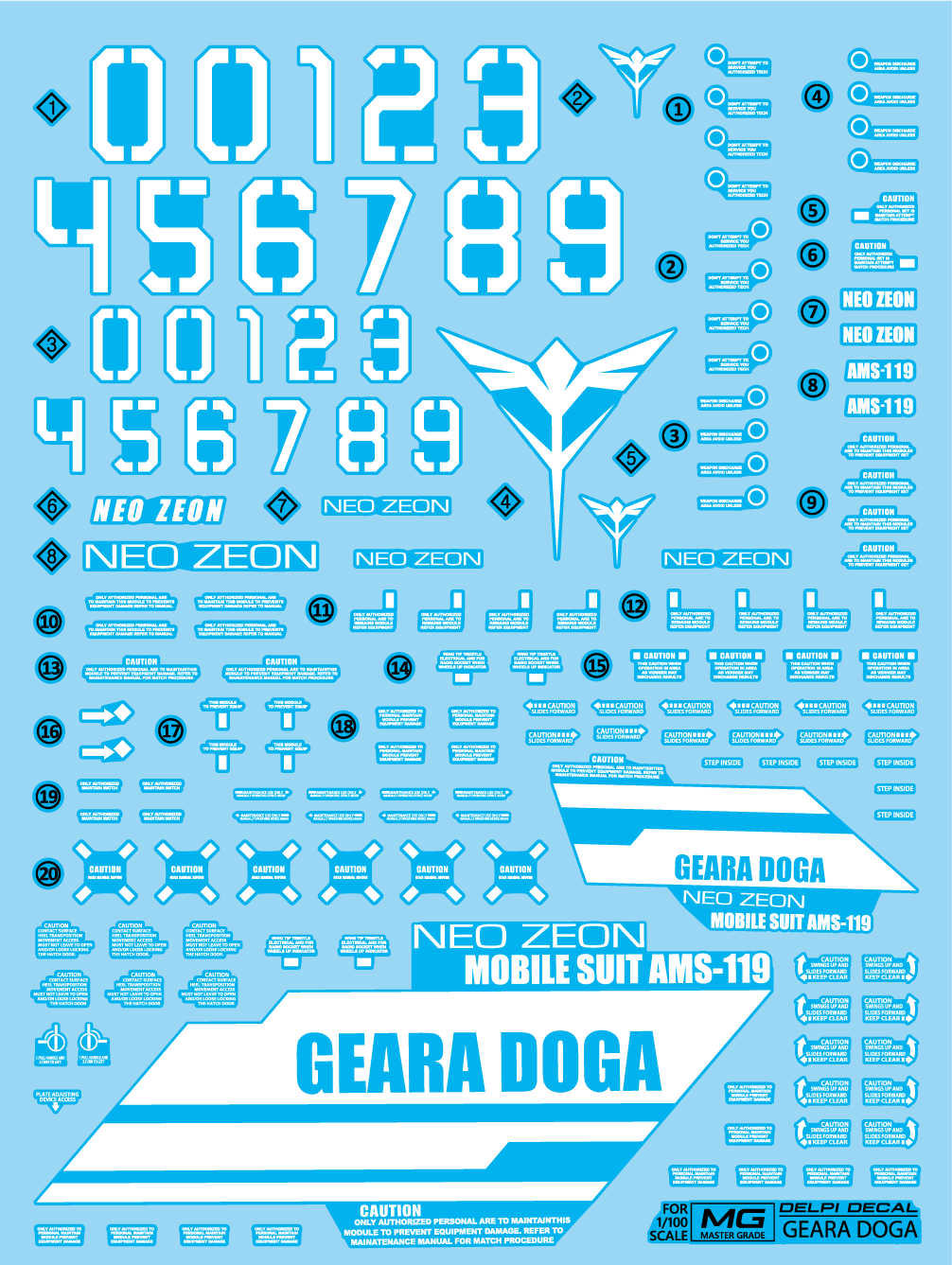 MG GEARA DOGA (Luminous) WATER DECAL