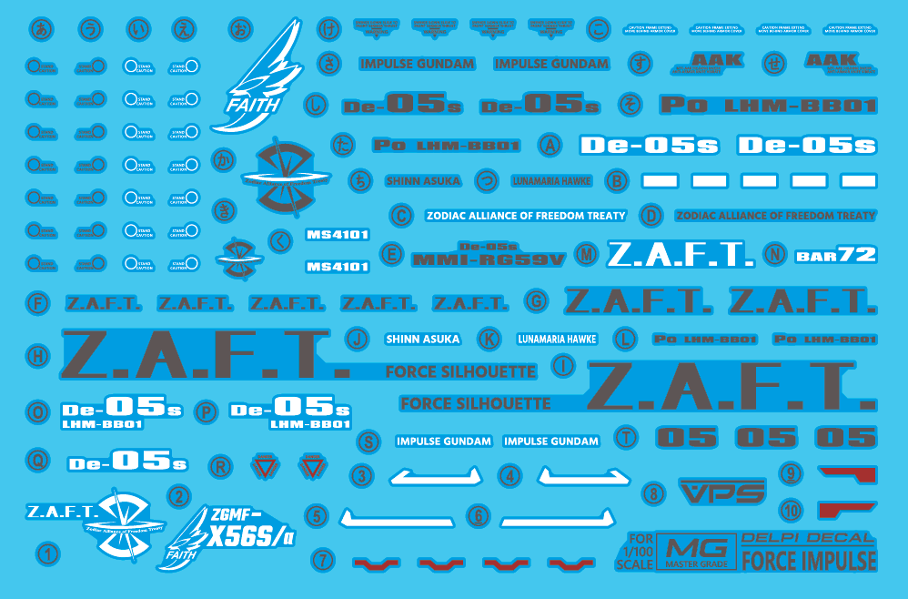 MG IMPULSE WATER DECAL (FORCE/SWORD/BLAST)