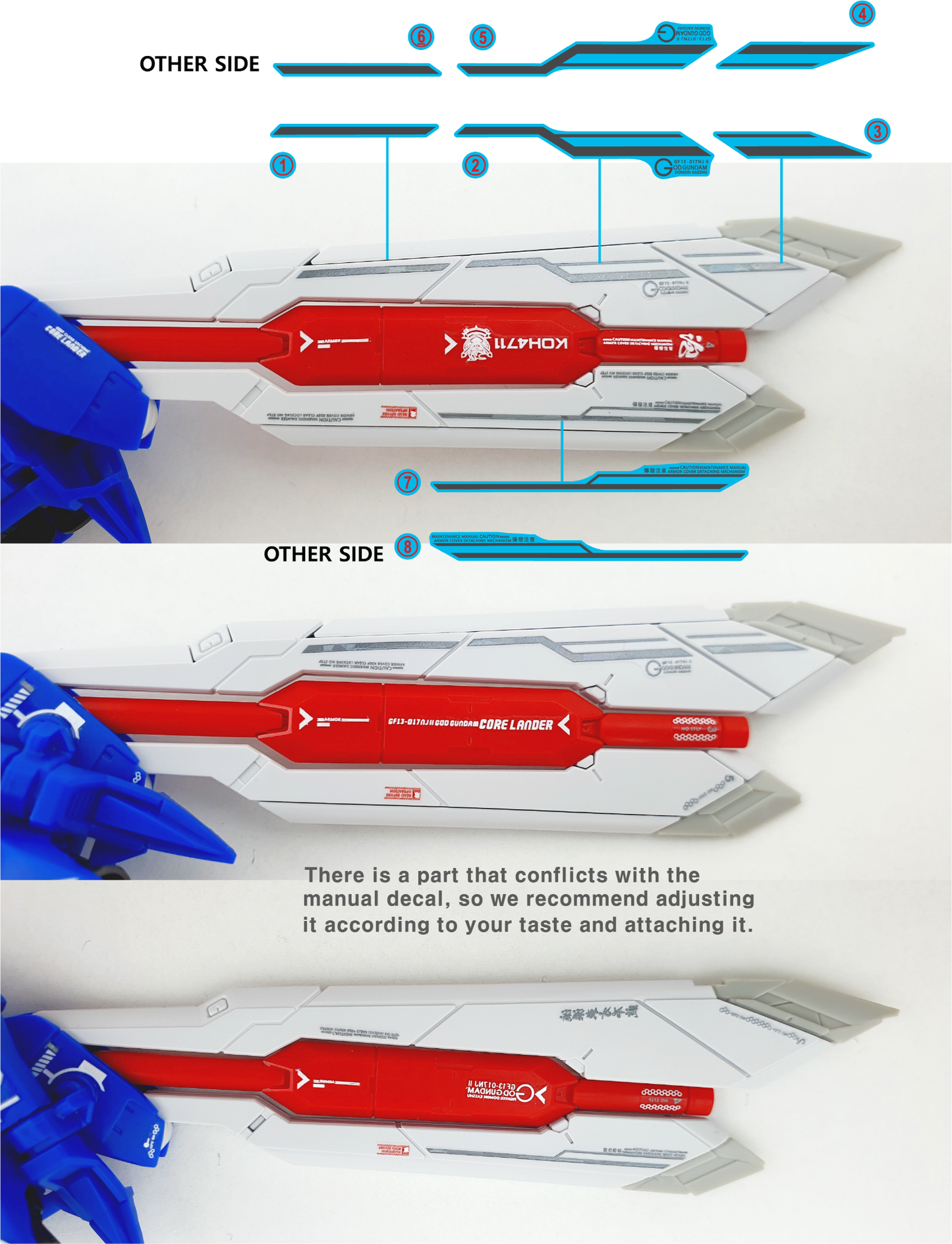 RG GOD GUNDAM (Normal/HOLO) WATER DECAL
