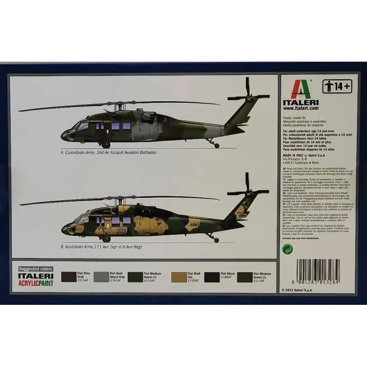 ITALERI UH60 Black Hawk Helicopter 1:72