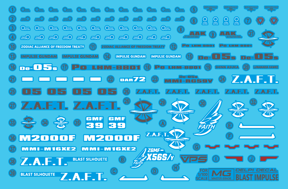 MG IMPULSE WATER DECAL (FORCE/SWORD/BLAST)