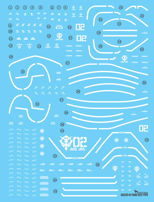 HG The Origin 07 DOM TEST TYPE HOLO WATER DECAL
