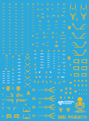 RG CROSSBONE X2 GOLD HOLO WATER DECAL