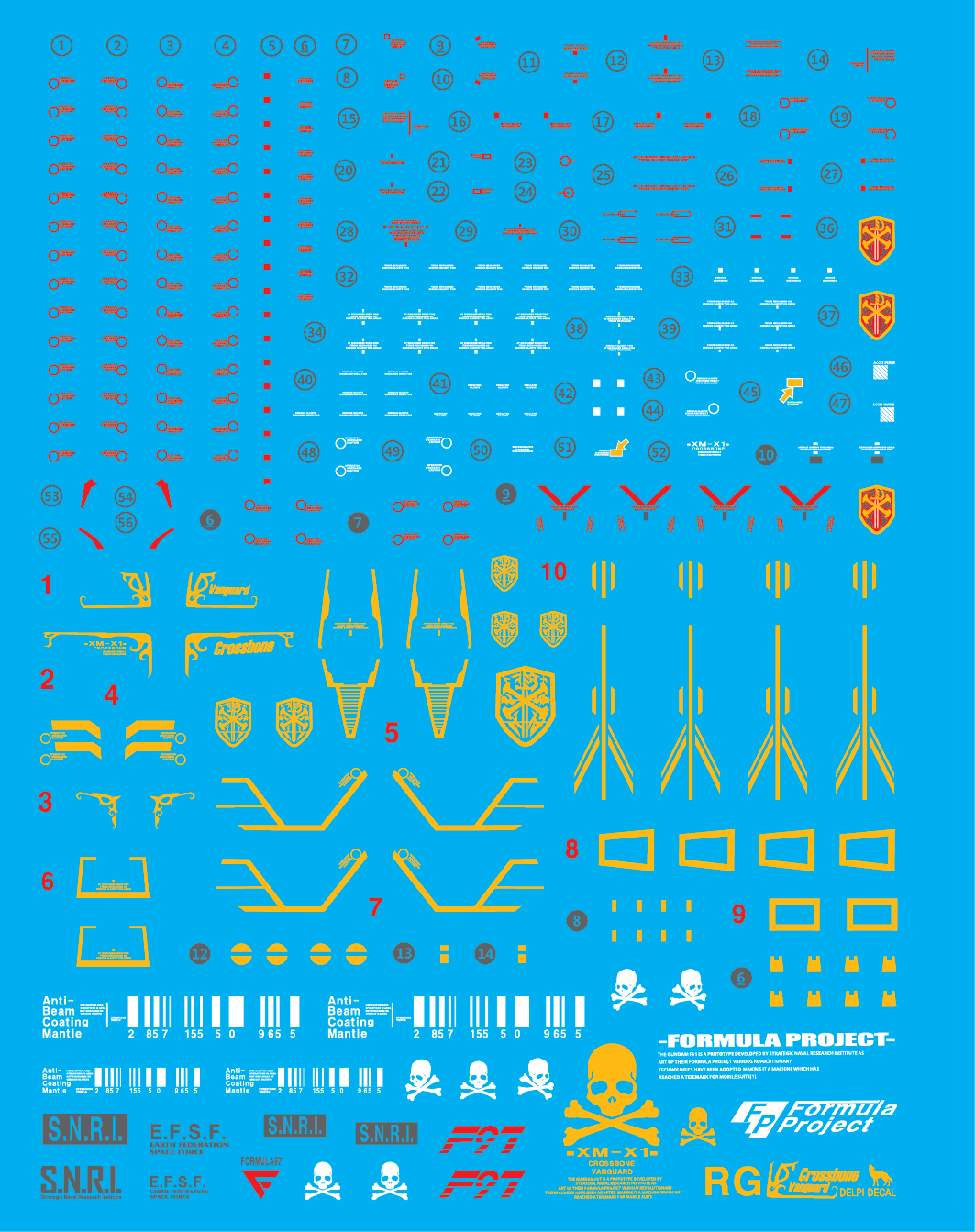 RG CROSSBONE X1 HOLO WATER DECAL