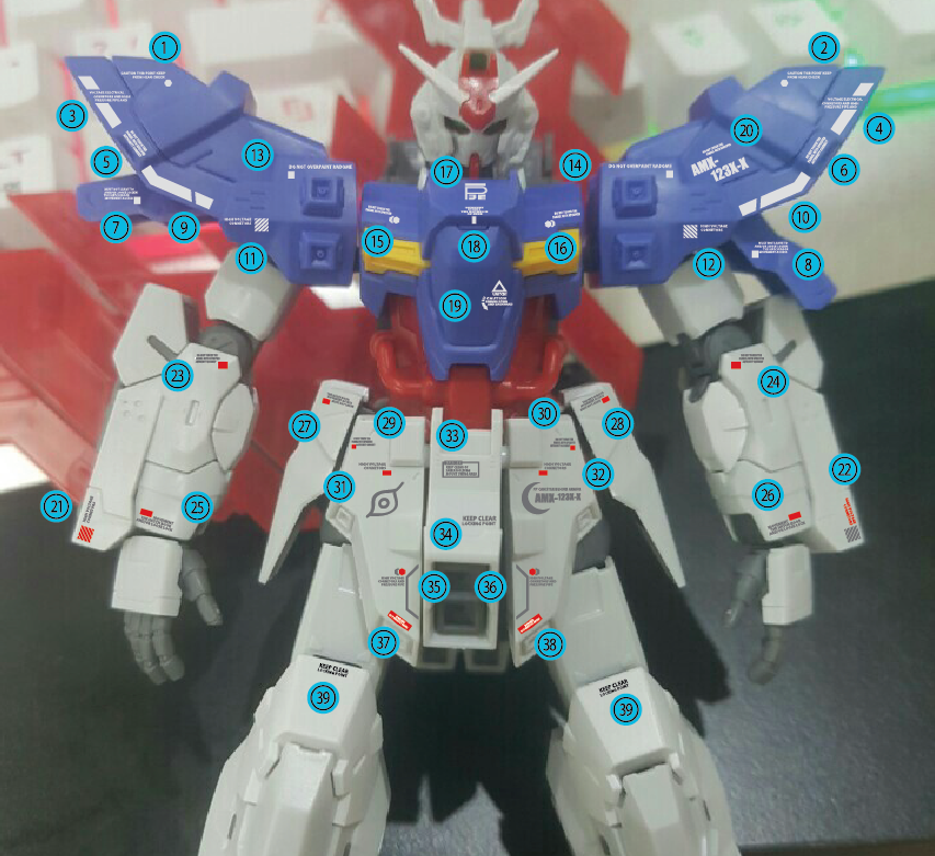 HG Moon Gundam Water Decal