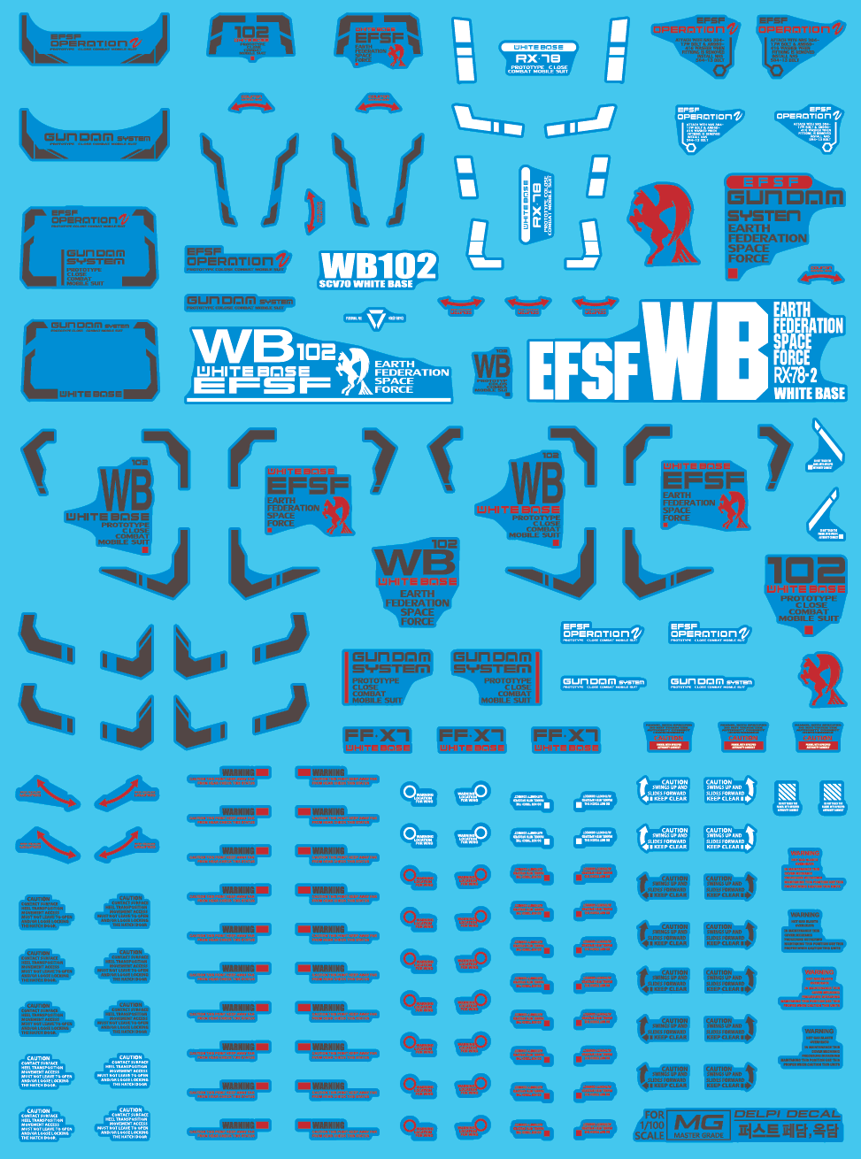 MG Ver. O.Y.W 0079 RX-78-2 WATER DECAL