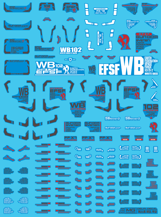 MG Ver. O.Y.W 0079 RX-78-2 WATER DECAL
