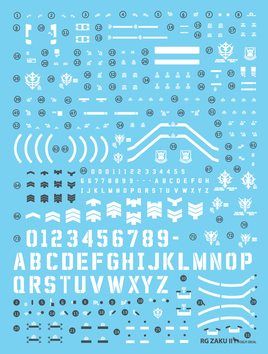 RG Zaku II LUMINOUS WATER DECAL