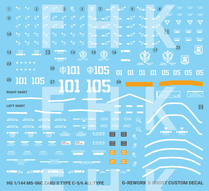 G-REWORK - [HG] ORIGIN MS-06C/R6 ZAKU II Water Decal