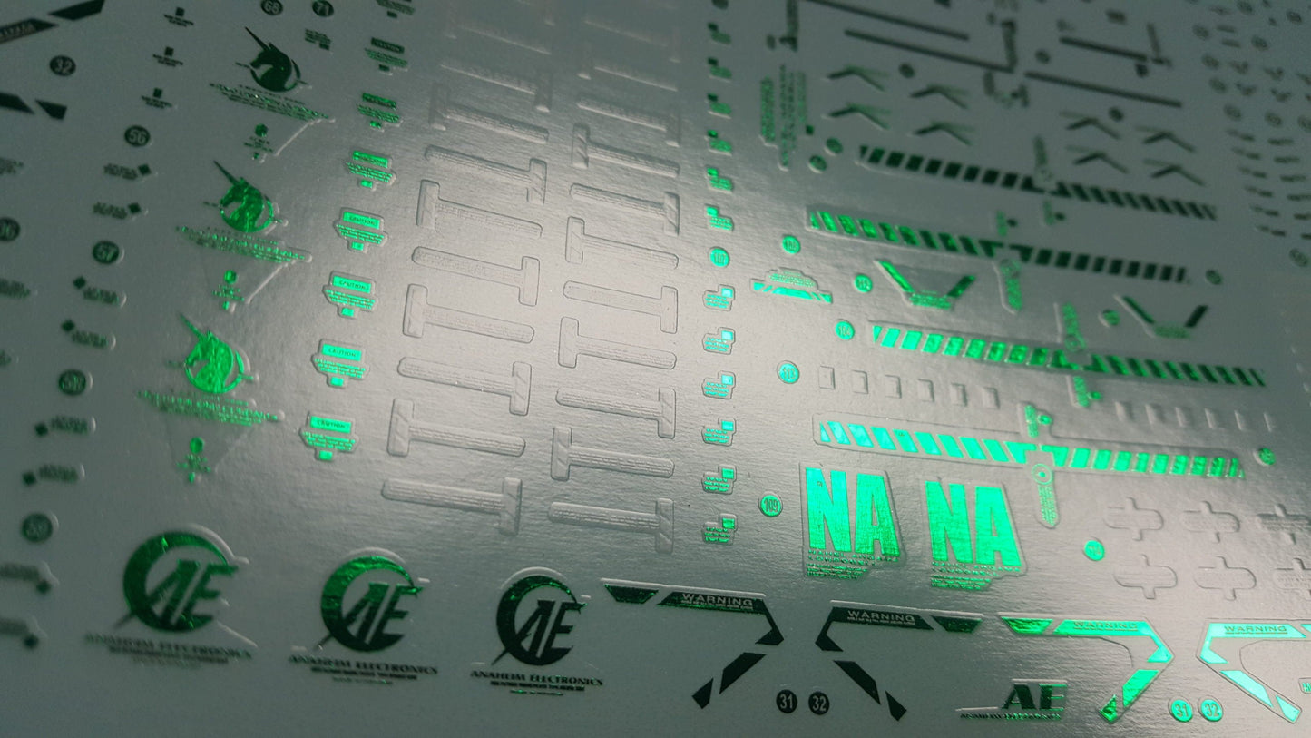 MG FULL ARMOR UNICORN GREEN HOLO WATER DECAL