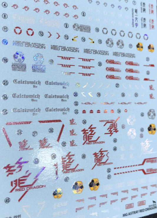 MG RED DRAGON HOLO (Poligonal) WATER DECAL