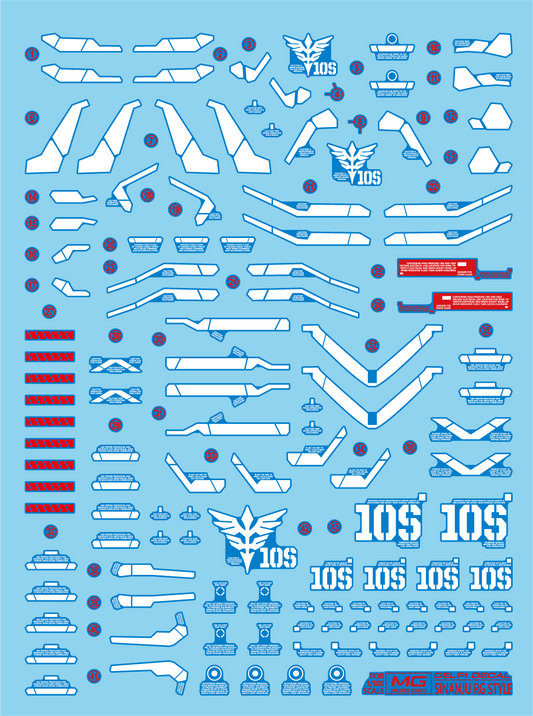MG Sinanju (RG Style) Water Decals [White or Holo Gold]