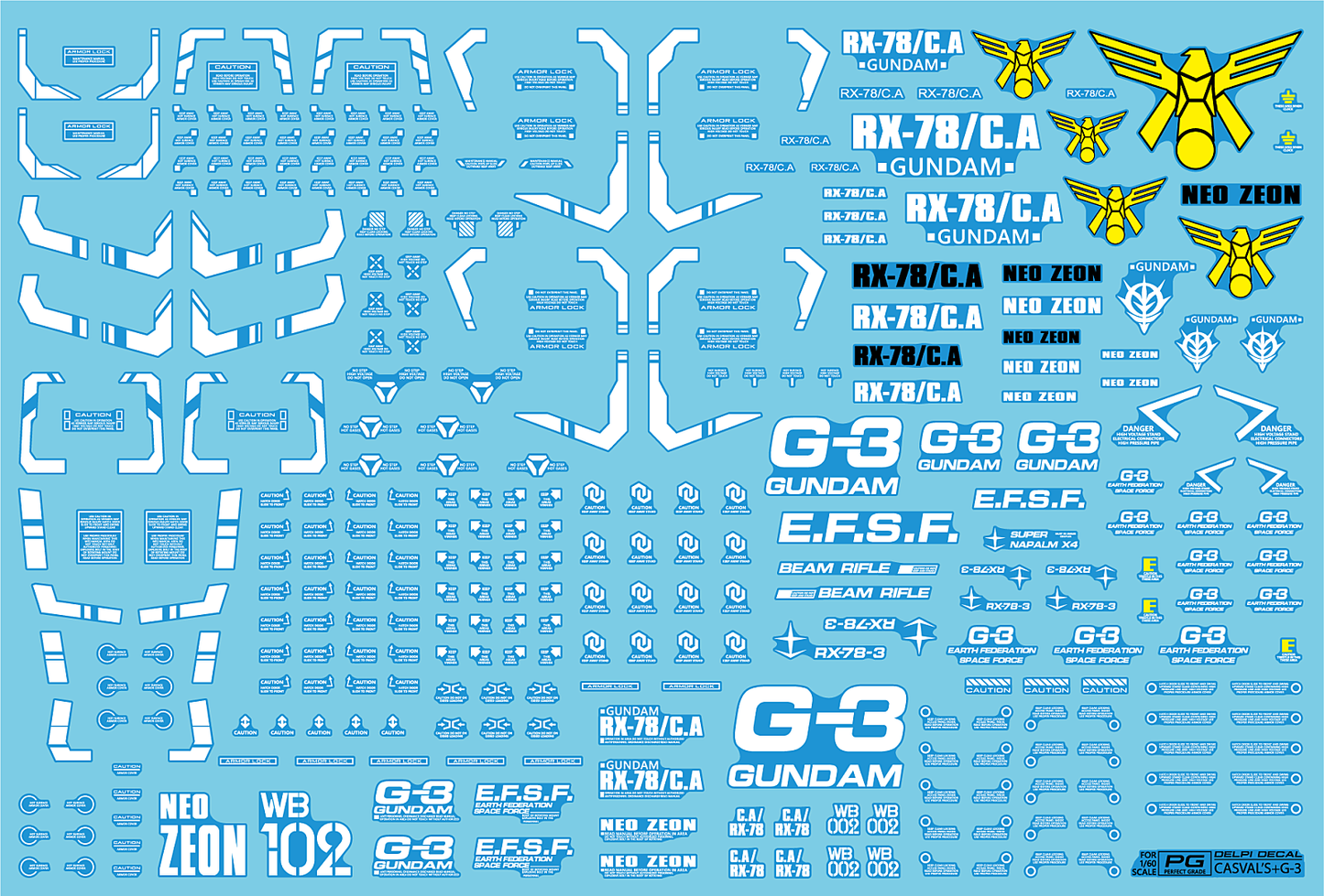 PG RX-78/C.A CASVAL WATER DECAL
