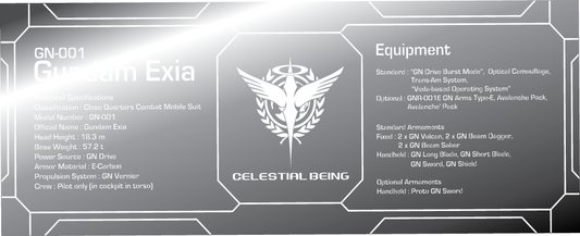 PG EXIA BASE METAL STICKER