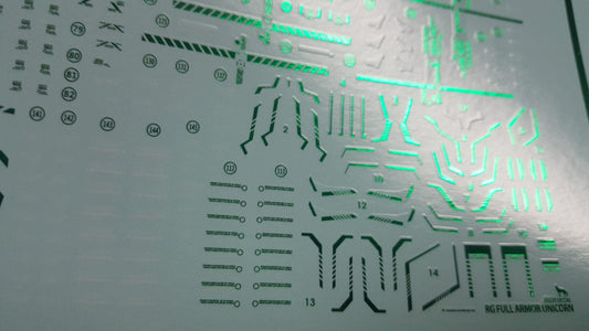 RG FULL ARMOR UNICORN [Last Battle Ver.] HOLO Metal Green WATER DECAL