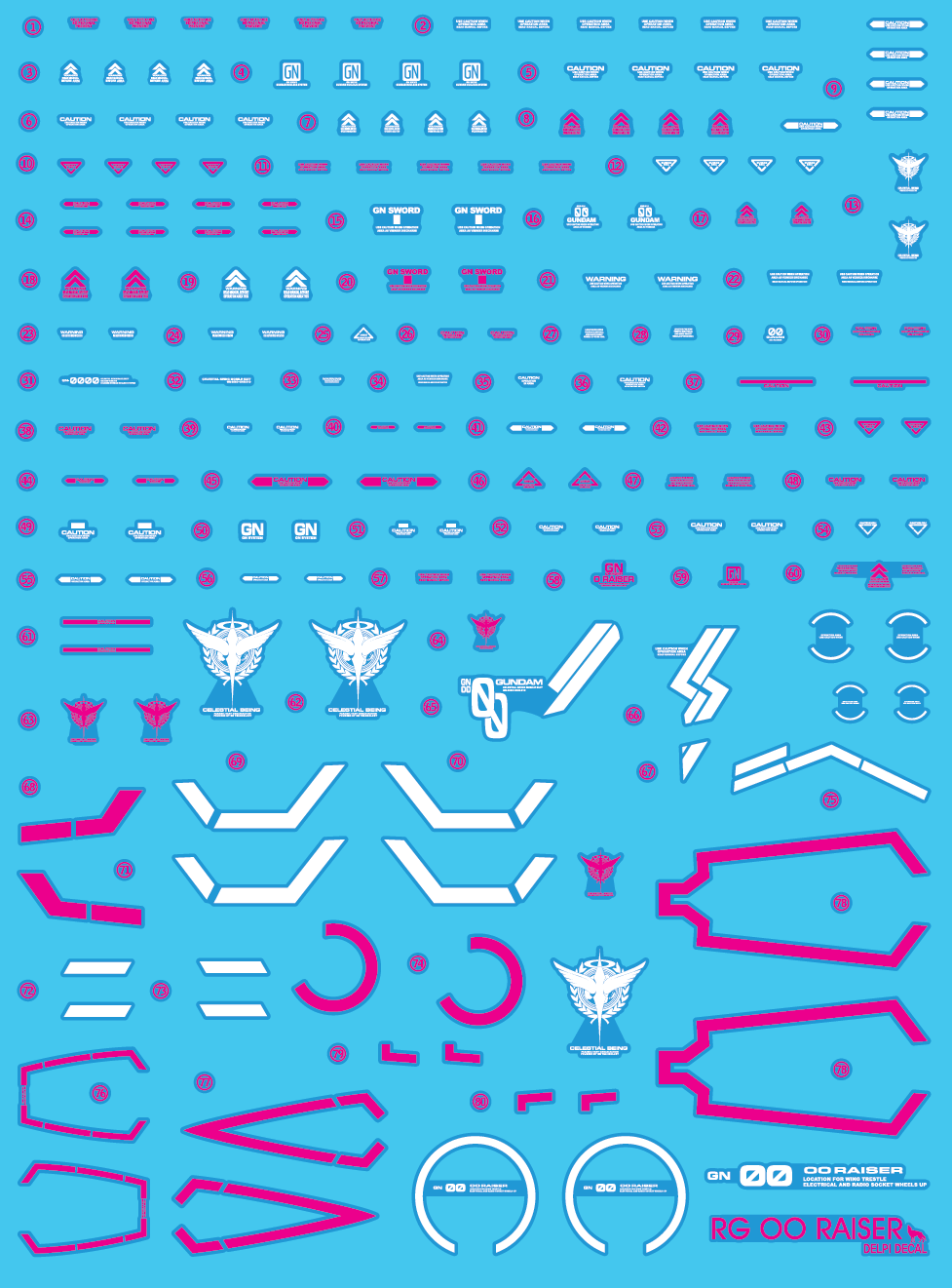 RG OO RAISER Trans-Am mode WATER DECAL