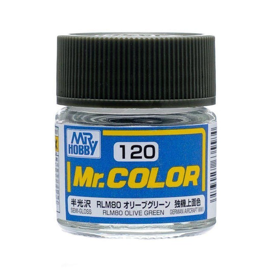 C120 Semi Gloss RLM80 Olive Green 10ml, GSI Mr. Color